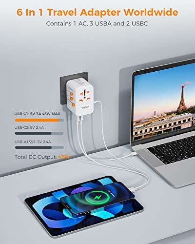 Thumbnail 2 de TESSAN Adaptateur Prise Universelle, Charge Rapide 45W