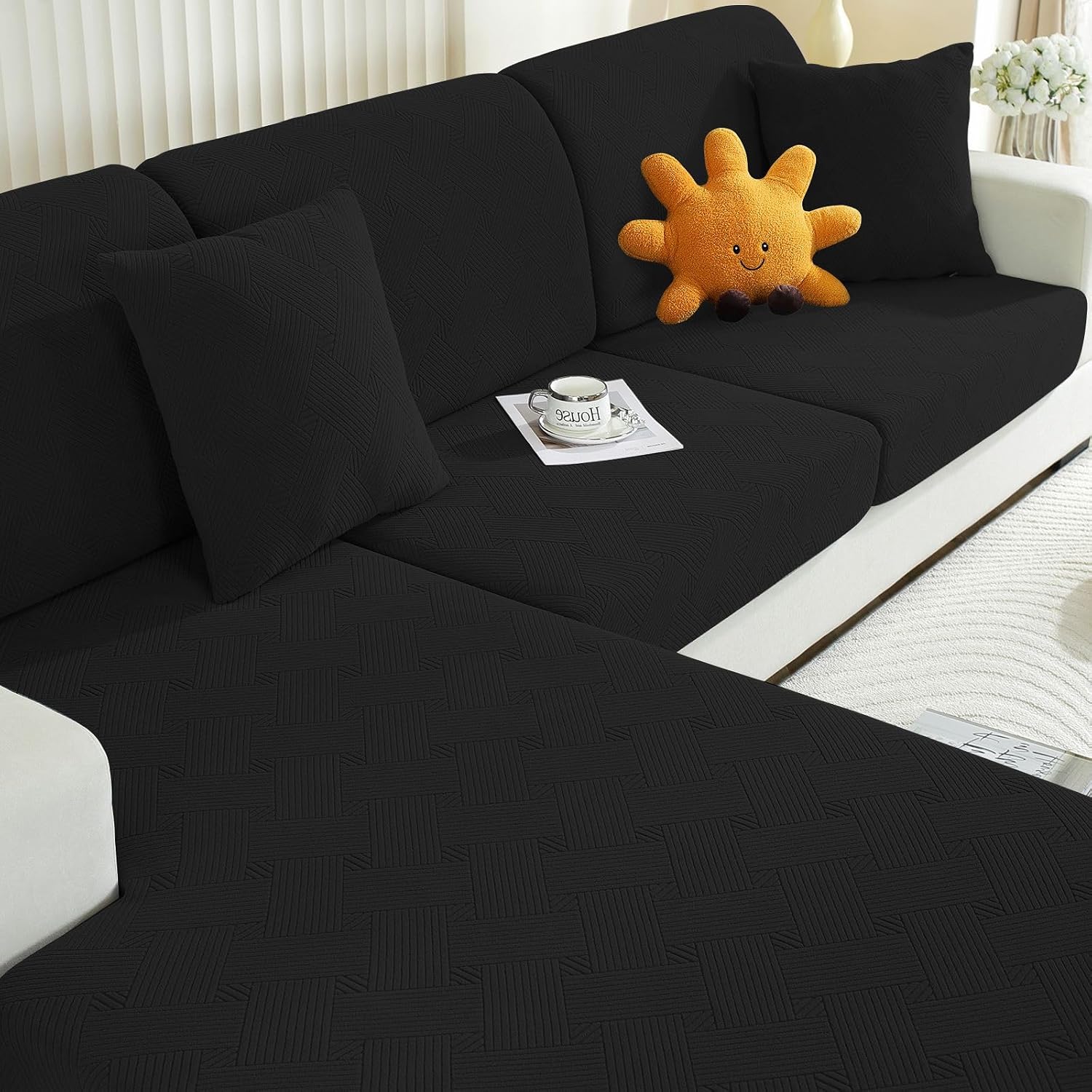Ystyle Copriseduta Divano Elasticizzato Nero 1 Posto