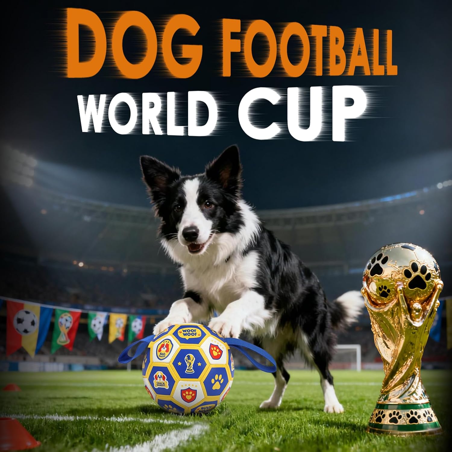 Thumbnail 6 de Vivifying Fußball-Hundespielzeug 8 Zoll (World Cup Edition) mit Luftpumpe – interaktiver Ball für drinnen & draußen