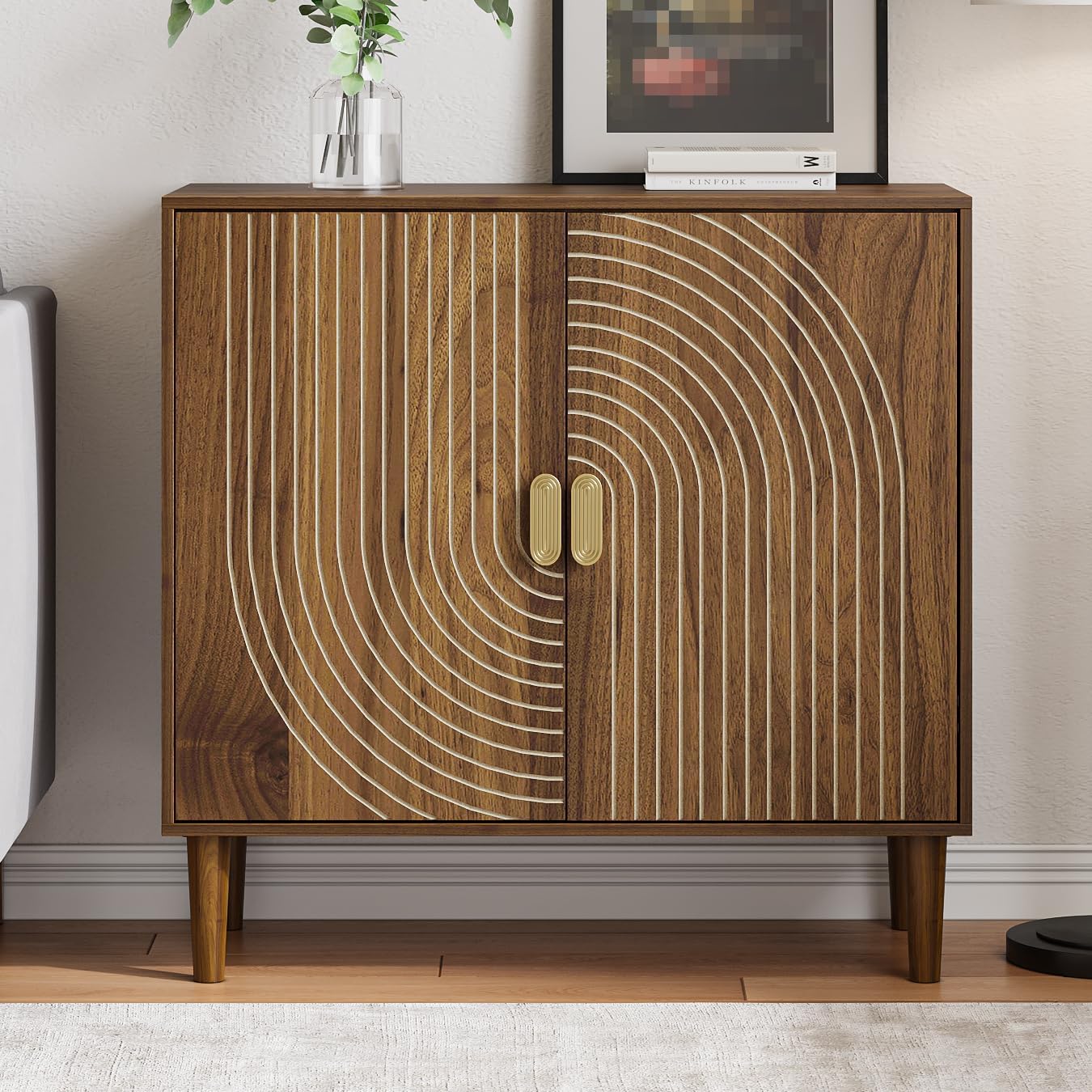 Detalle de Mino Kesper LineSideboardCabinet Walnut Sideboard with Adjustable Shelf