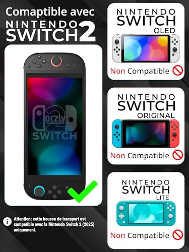 Detalle 2 de Orzly Étui de Transport pour Nintendo Switch 2 (2025) – Coffret cadeau, étui rigide avec rangement intelligent et 20 poches