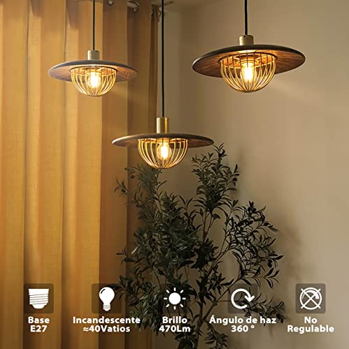 Detalle 2 de LVWIT Bombillas LED E27 de Filamento A60 (Gordo) – 40W equivalentes, 2700K, pack 6