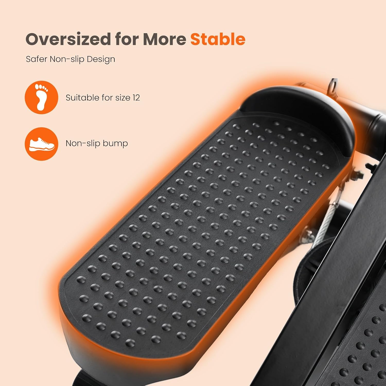 Detalle 2 de Sweetcrispy CATBJ-J01-V2-BK Mini Stair Stepper with Resistance Bands, 117 kg Capacity