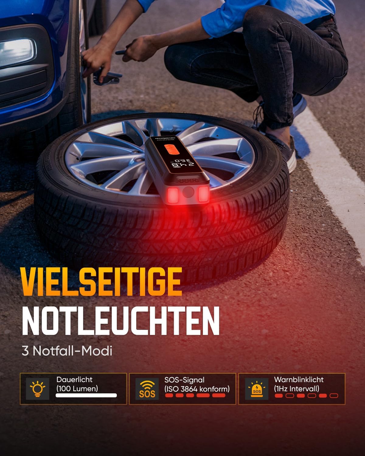 Thumbnail 6 de NEVERLAND Akku-Fahrradpumpe mit 150 PSI