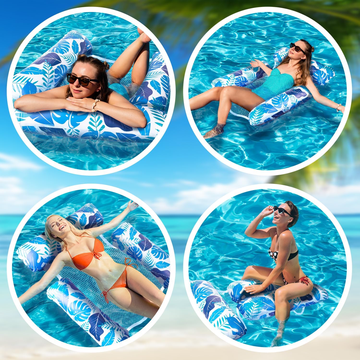 Thumbnail 6 de Alintor 2 Pack Pool Inflatables Inflatable Pool Floats