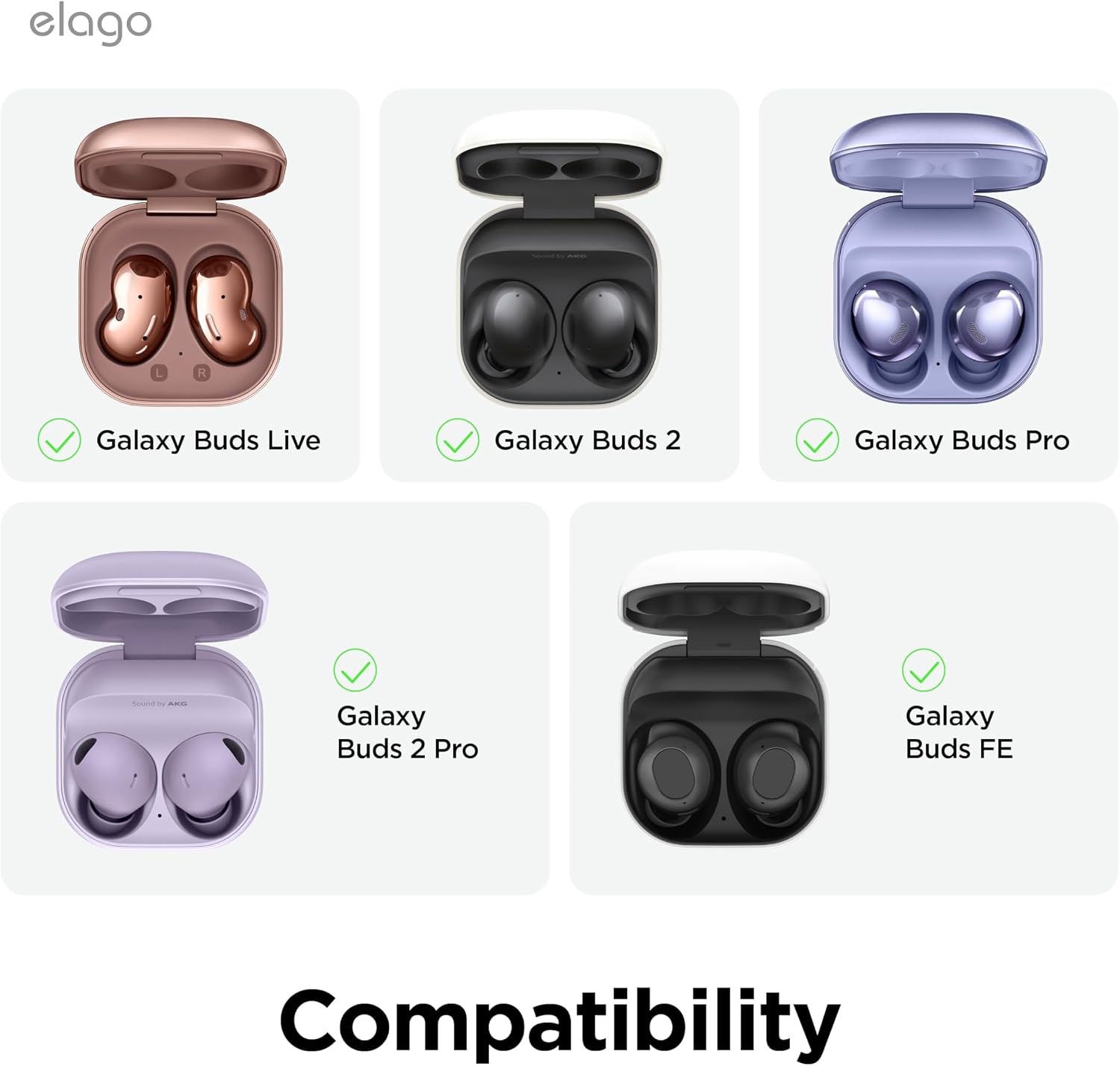 Detalle de elago Coque cassette rétro en silicone pour Samsung Galaxy Buds FE, 2 Pro, 2, Pro, Live
