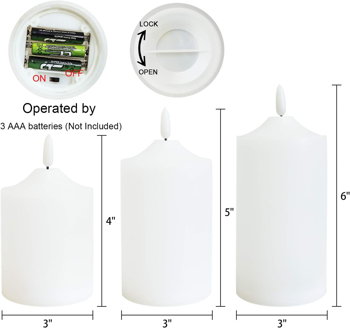 Thumbnail 4 de Eldnacele Waterproof Outdoor LED Candles with Remote and Timer