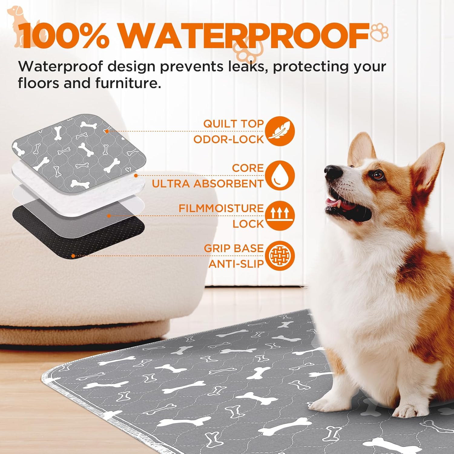 Thumbnail 1 de Baodan Puppy Pads 60x45 cm washable dog mat