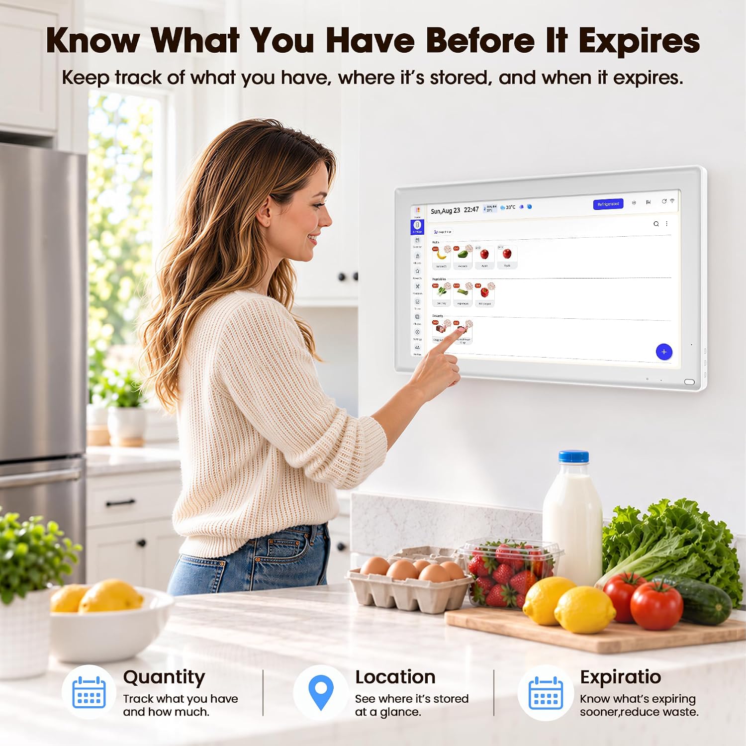 Detalle de Everblog E1 HomeCal 21.5-Inch Digital Family Calendar with Touchscreen