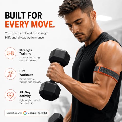 Detalle de Zspoly Oberarmband kompatibel mit Google Fitbit Air – verstellbares, atmungsaktives Nylon-Sportarmband