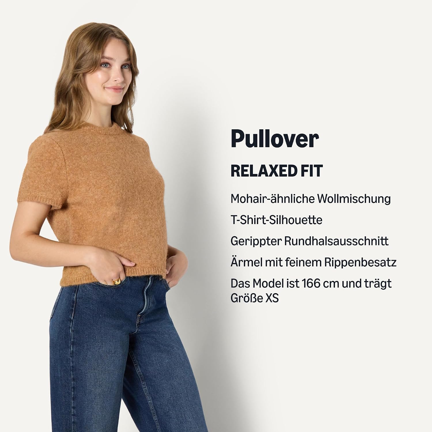 Detalle 2 de Amazon Essentials Damen Demis Favorit Kurzärmeliges Sweatshirt Mohairimitat