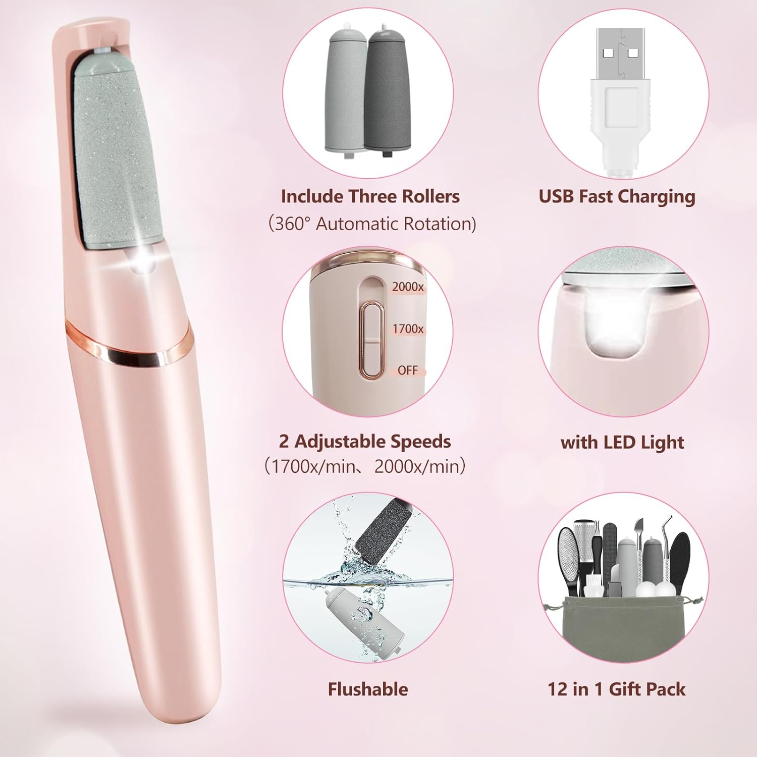 Thumbnail 1 de Haootadiy Electric Foot Callus Remover 12-in-1 Pedicure Kit