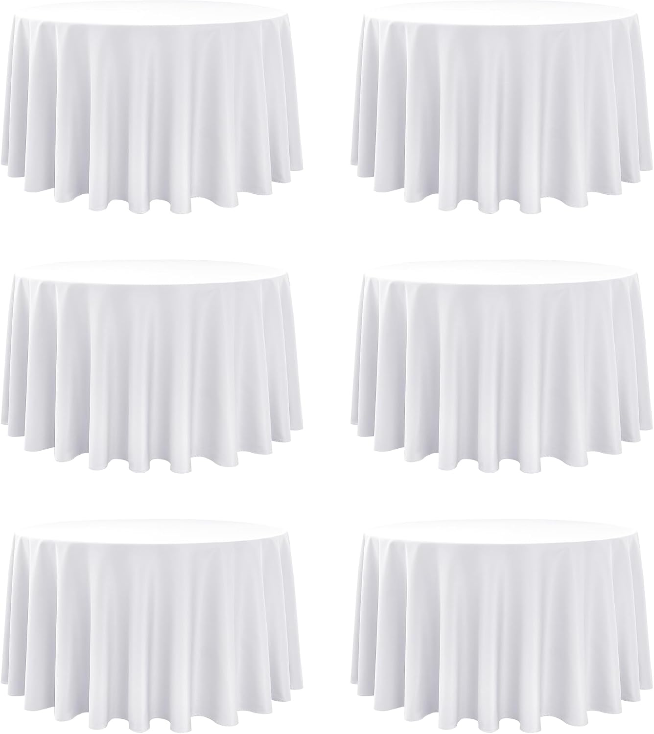 Detalle de Dailyset 6-Pack White Round Tablecloths 120 Inches