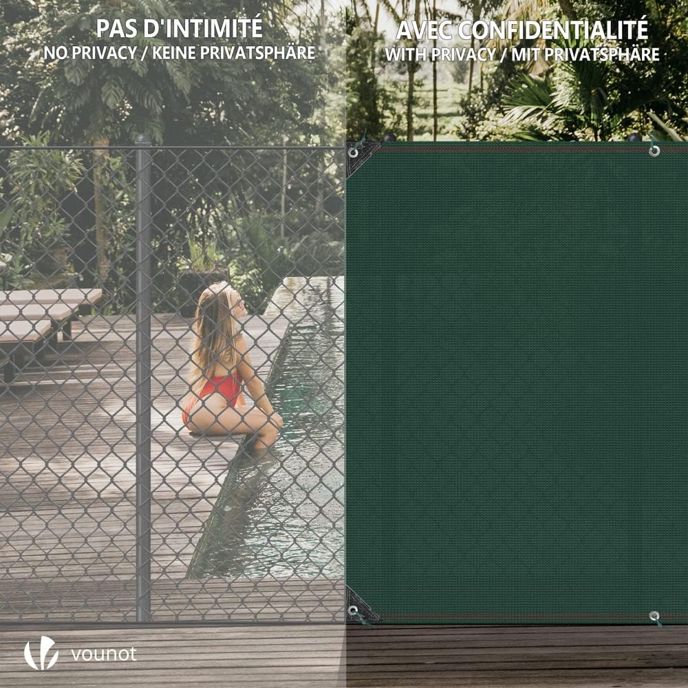 Thumbnail 5 de VOUNOT Privacy Netting 1.8×10m Garden Screening: 95% Shading, UV-Resistant HDPE, Easy Install Privacy Fencing