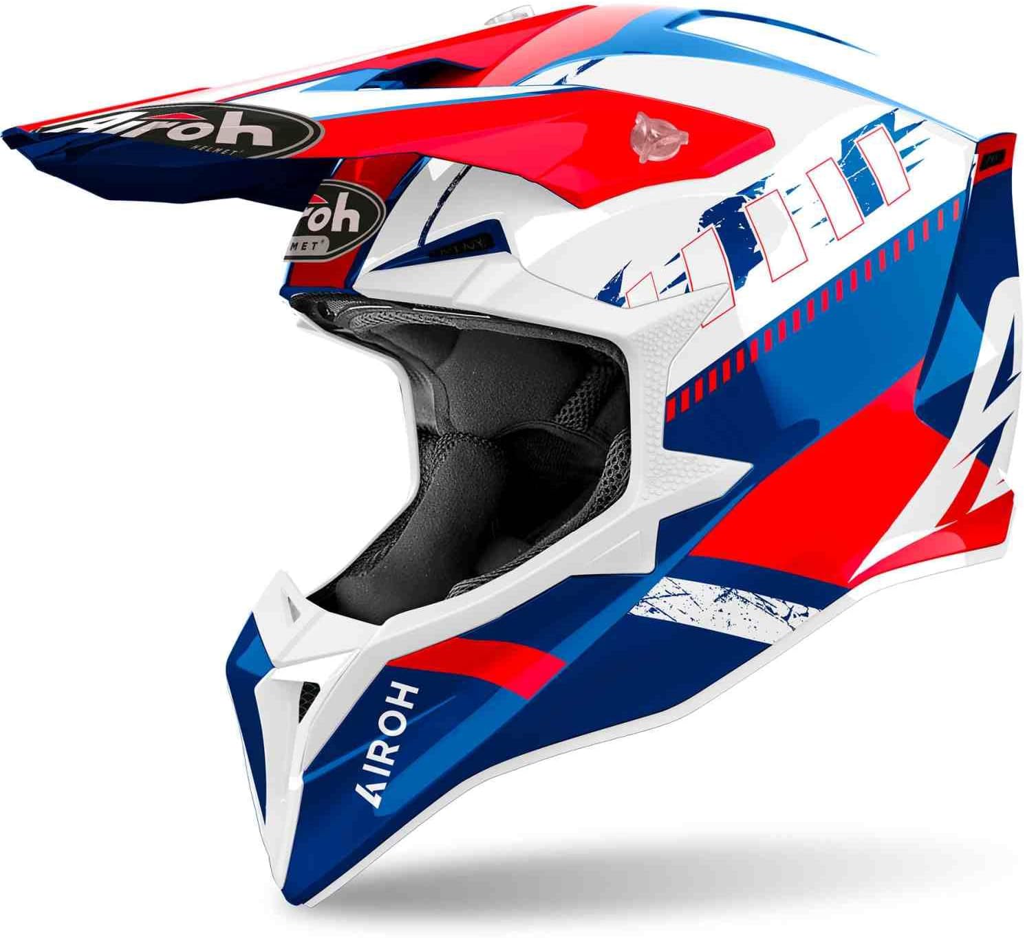 Detalle de Airoh Offroad WRAAAP Feel Blue/Red Gloss XXS — casco tripla calotta HRT ECE 2206