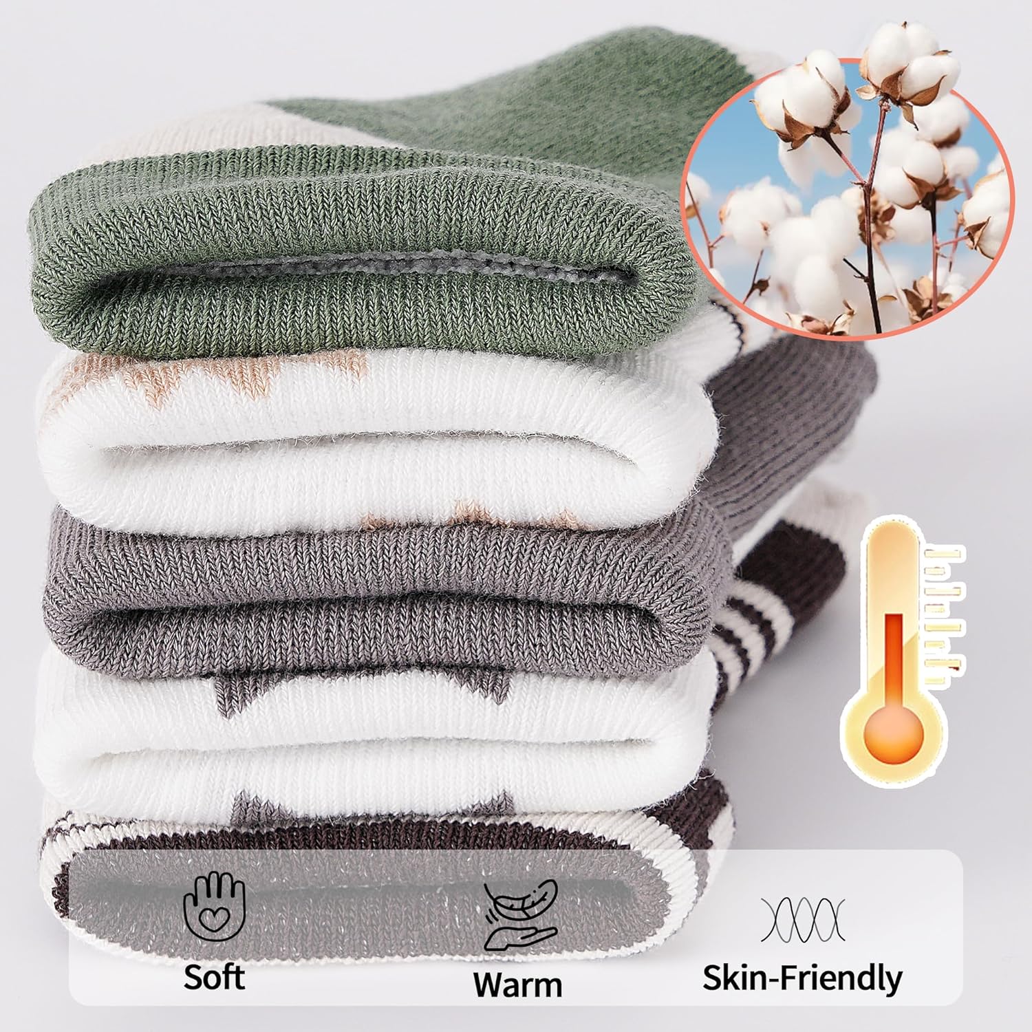 Thumbnail 3 de TRAMLE 10-Pair Baby Socks | Cotton Terry Thermal Socks for 0–3 Years