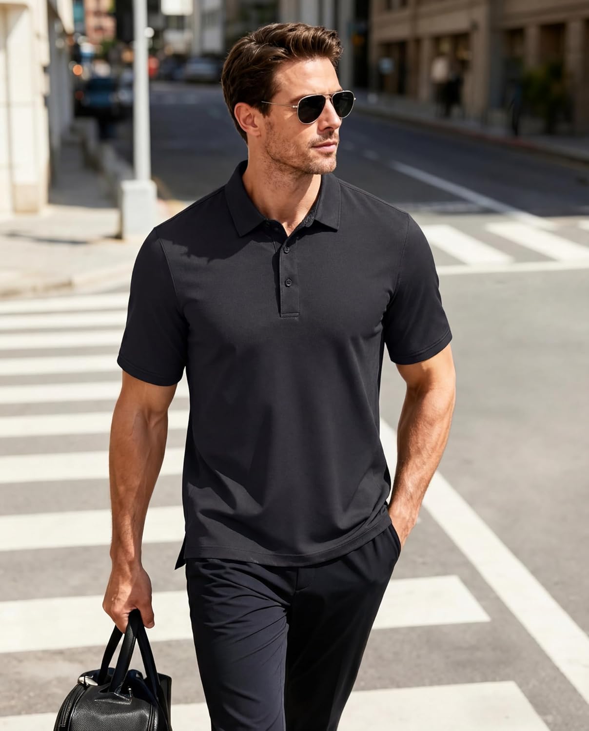 Thumbnail 2 de MAGCOMSEN Men's Breathable Quick Dry Golf Polo Shirt – Lightweight Summer Comfort