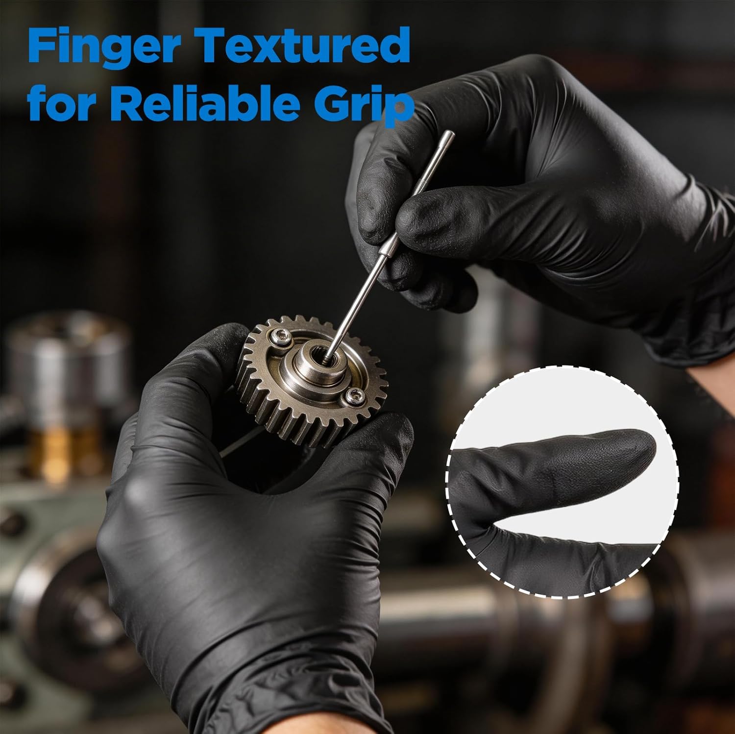 Thumbnail 5 de ONLYSTAR Food Grade Nitrile Gloves – 5 Mil, Black, 100 Pcs, Ambidextrous, Food Safe & Textured