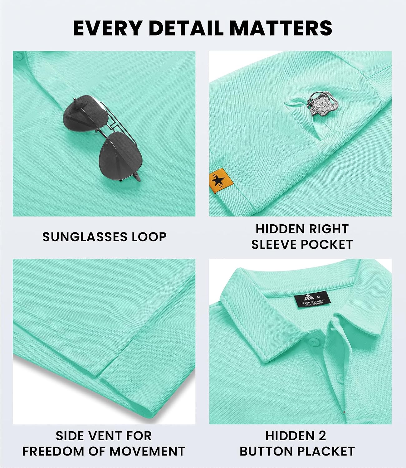 Thumbnail 3 de V VALANCH Men’s Short-Sleeve Moisture-Wicking Golf Polo (Athletic Collared Tennis Shirt)