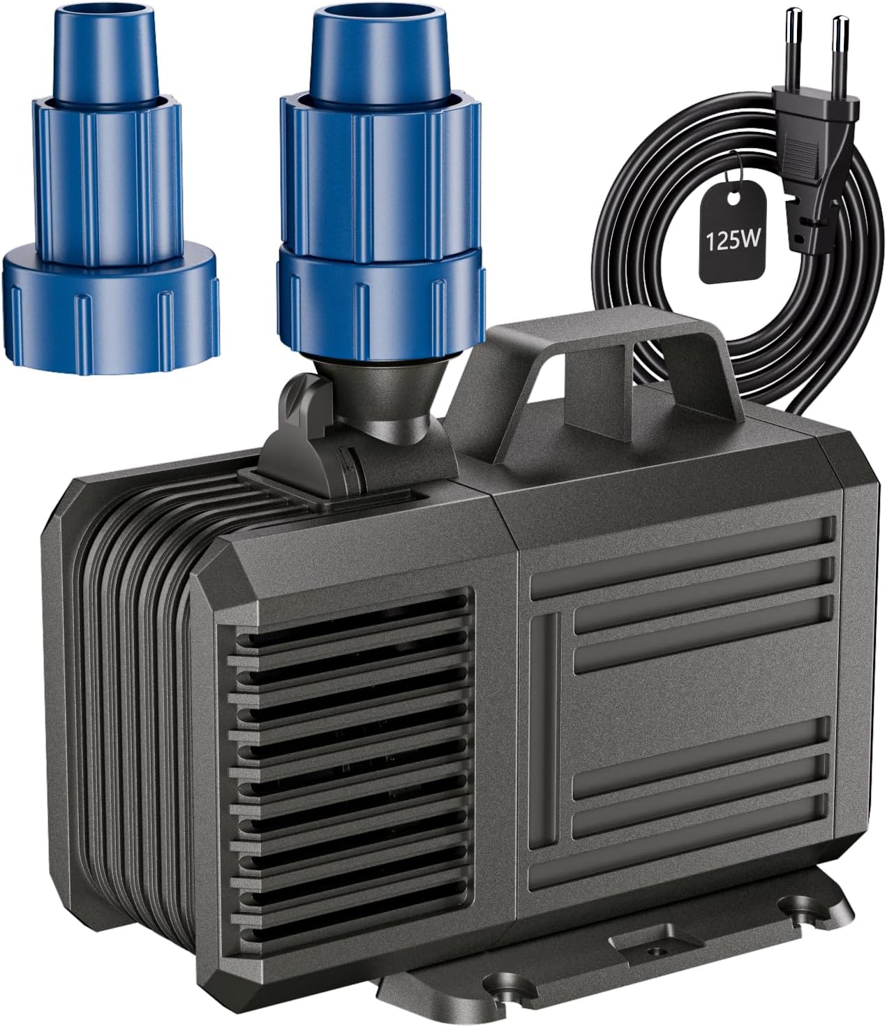 Detalle de Tauchpumpe 5700 L/H (max) 125 W für Teich, Aquarium & Bachlauf – Amphibische Teichpumpe mit 2 Düsen