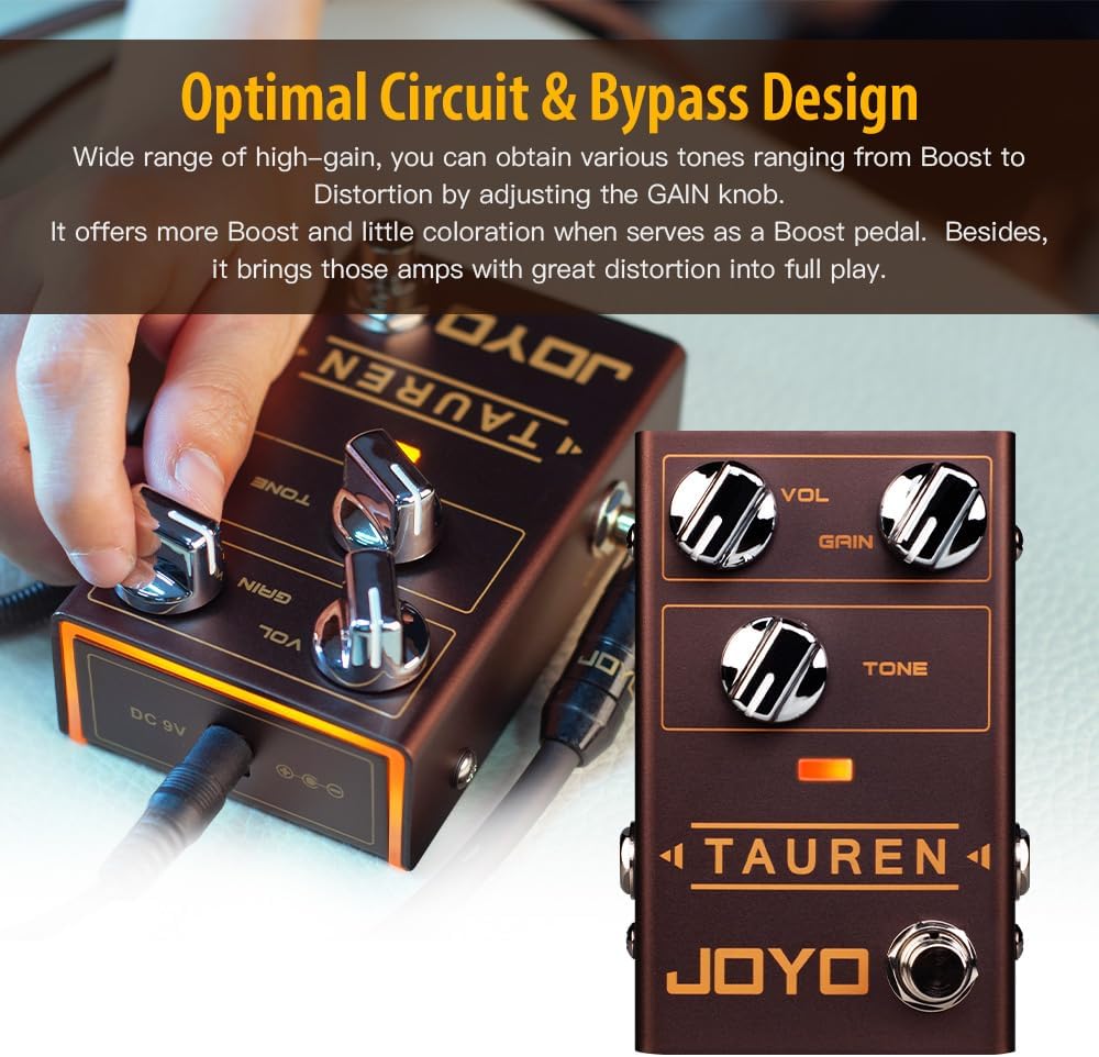 Detalle de JOYO Tauren R-01 Overdrive Guitar Pedal with Touch-Sensitive Drive and Ambient LEDs