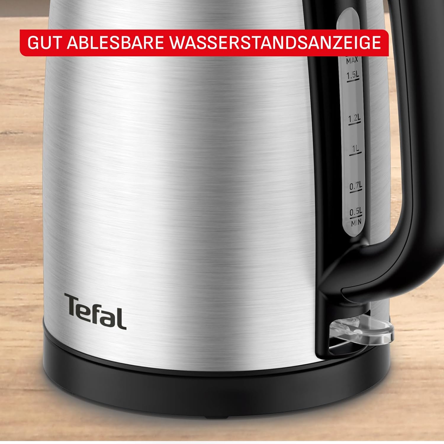 Detalle de Tefal Edelstahl-Wasserkocher 1,7 l, 2200 W – KI1R0DE0