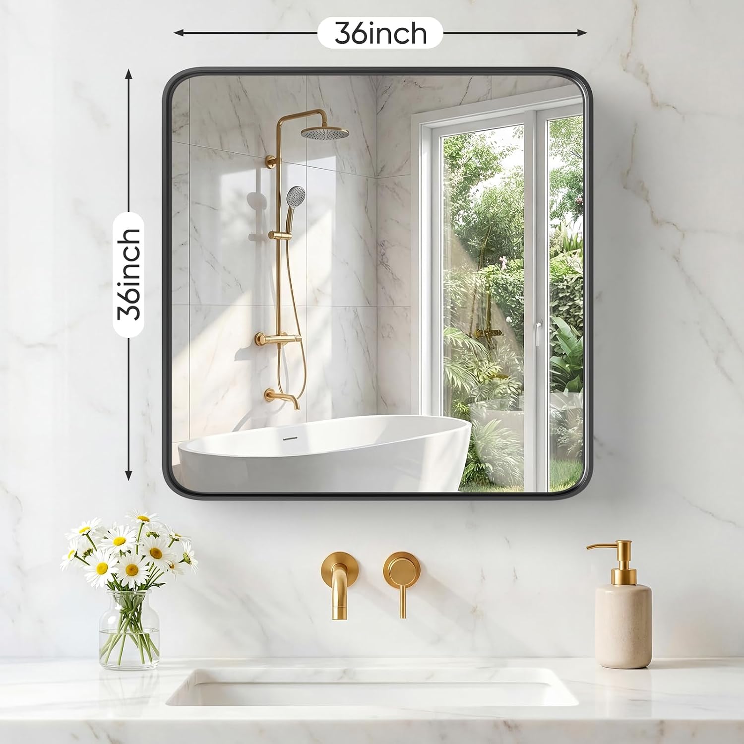 Detalle de Sweetcrispy Bathroom Mirror 36x36 Inch