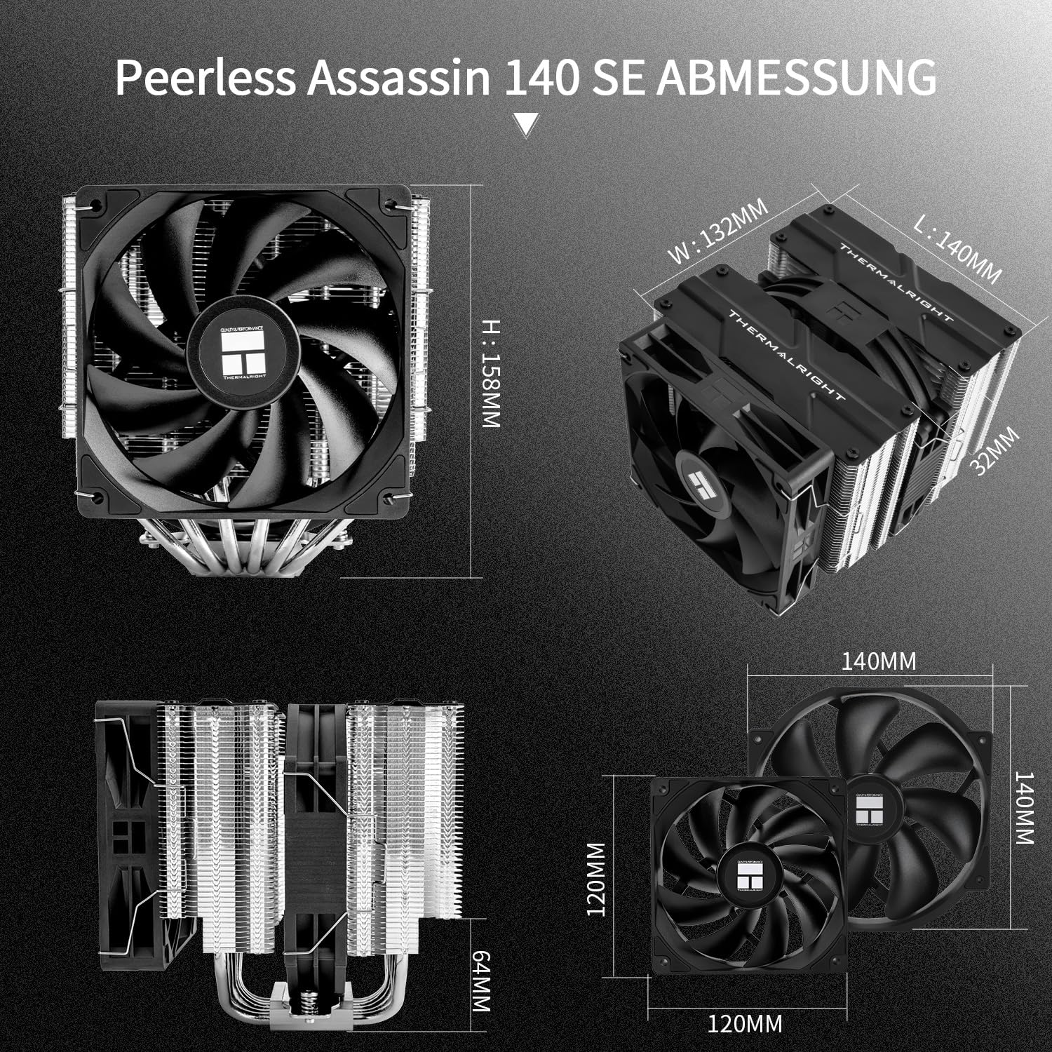 Detalle de Thermalright Assassin 140 SE Peerless : refroidisseur CPU double tour, 6 caloducs et ventilation performante pour AM4/AM5 et LGA1700/1851