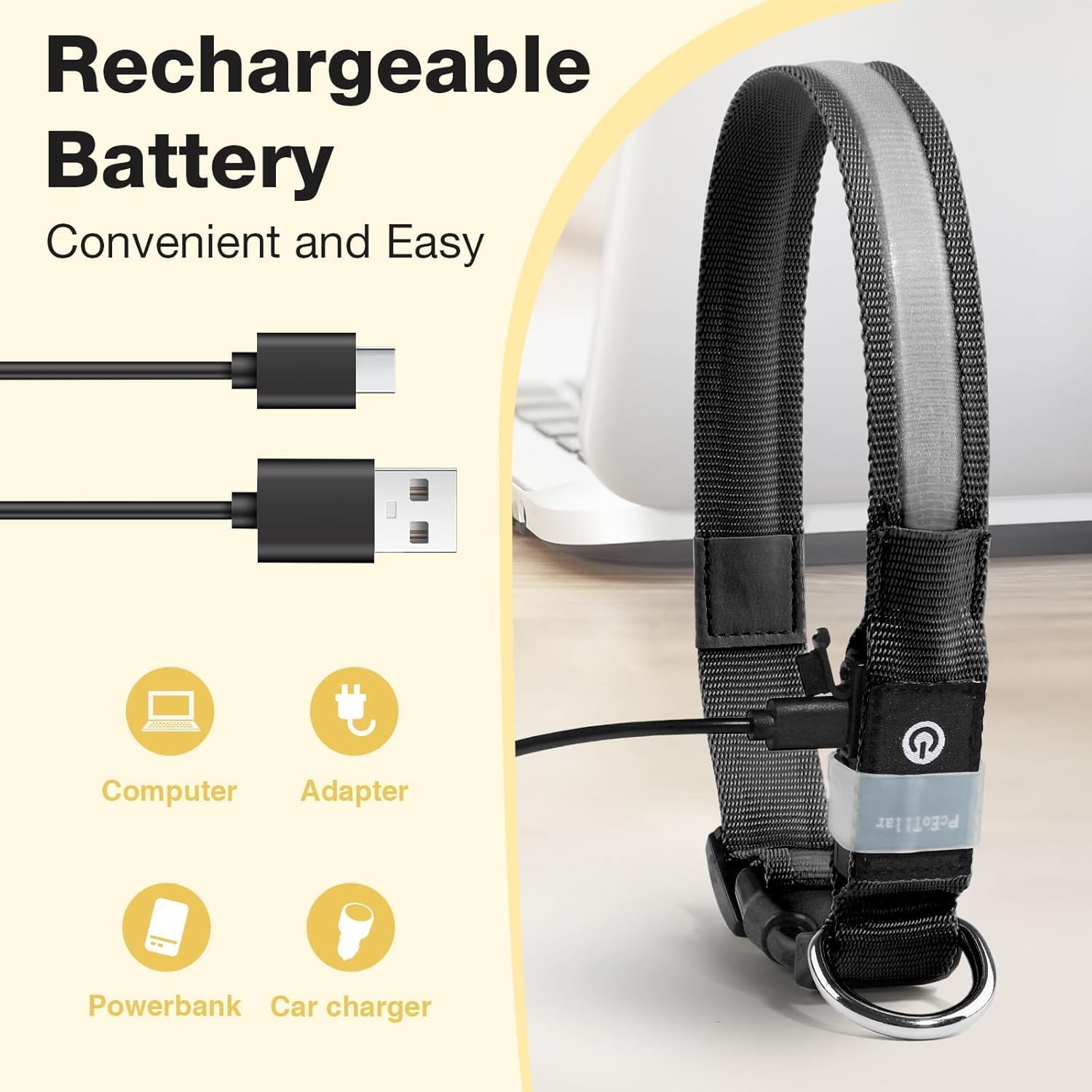 Thumbnail 2 de PcEoTllar Collar Luz para Perro Recargable 13h