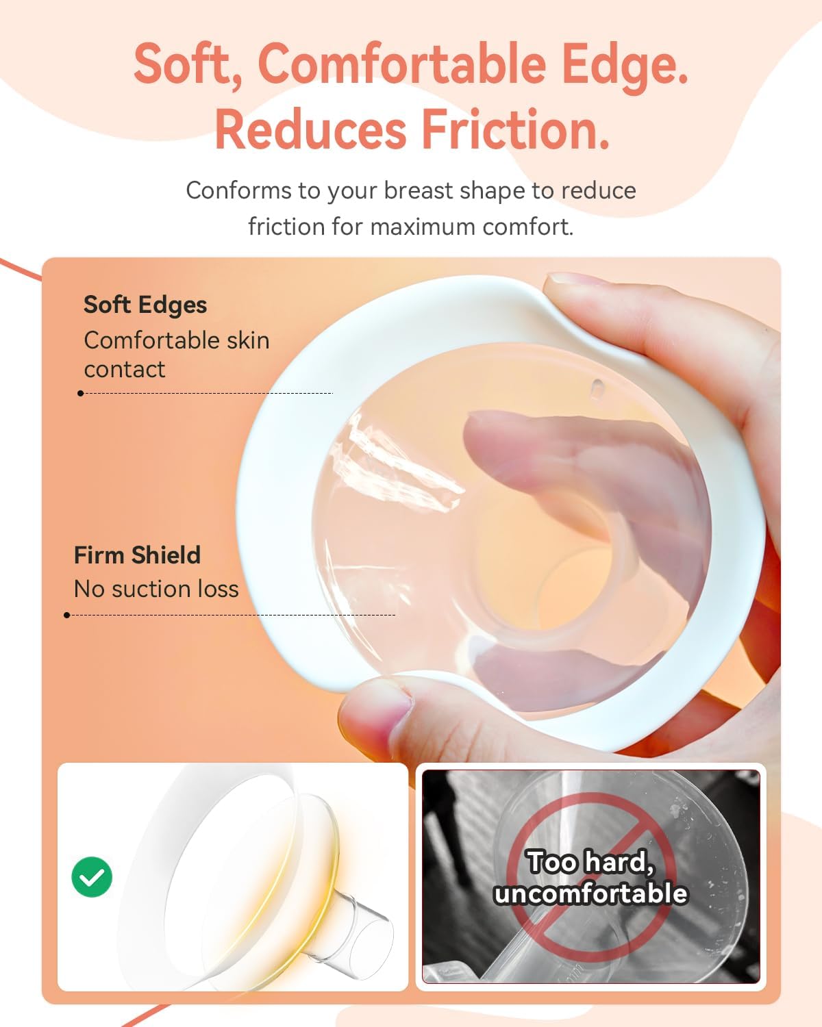 Thumbnail 2 de MilkFlow – 2 couvre-tétons souples 30 mm avec bord Softflex (105°) pour tire-lait Medela