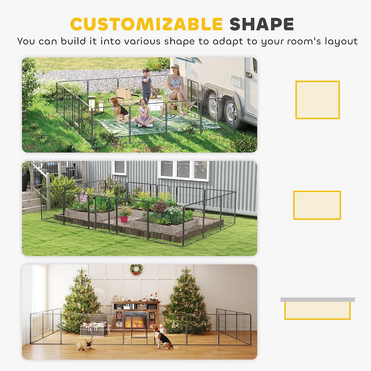Detalle de PawHut Dog Playpen 16 Panels