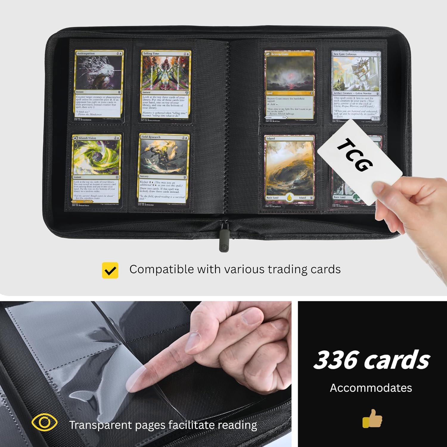 Thumbnail 4 de KUOOKING 336 Card Binder (4-Pocket Zipper Binder) for MTG, TCG & Sports Cards