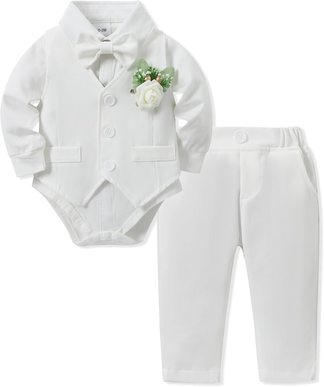 Detalle de ZOEREA Baby Jungen Gentleman Anzug-Set (0–18 Monate) für Hochzeit, Taufe & Festlichkeiten