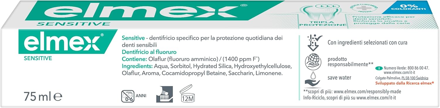 Detalle de Elmex Sensitive 4x75 ml: Pasta dental para dientes sensibles