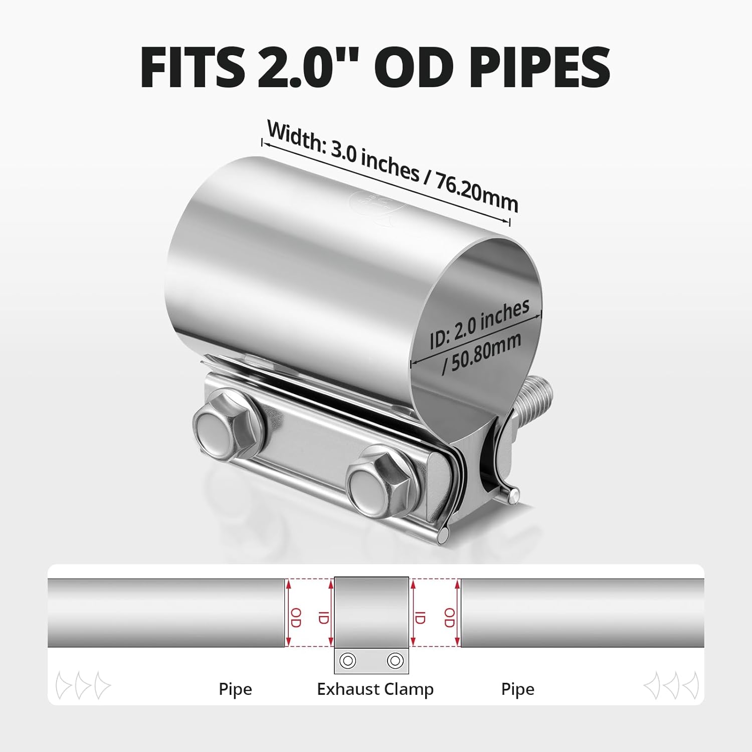 Thumbnail 1 de Exhaust clamp 2.0 inch stainless EVIL ENERGY