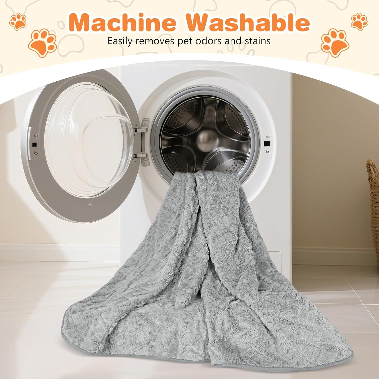 Detalle de Omtofo Coperta Impermeabile 100×75 cm per Cani di Taglia Media: Calda, Reversibile e Protettiva