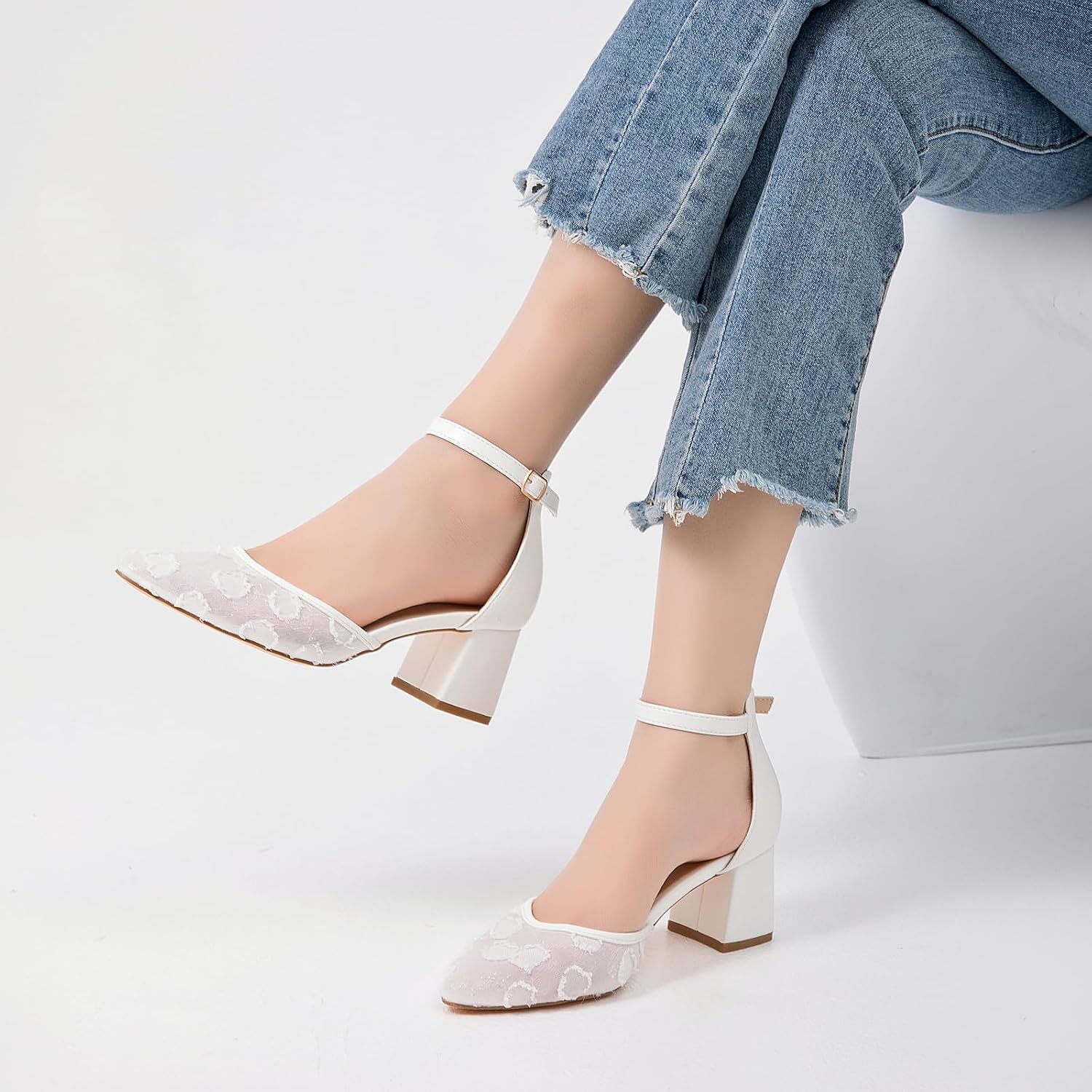 Detalle 2 de Bplangat Women's Block-Heel Shoes, 2.36-Inch Heel