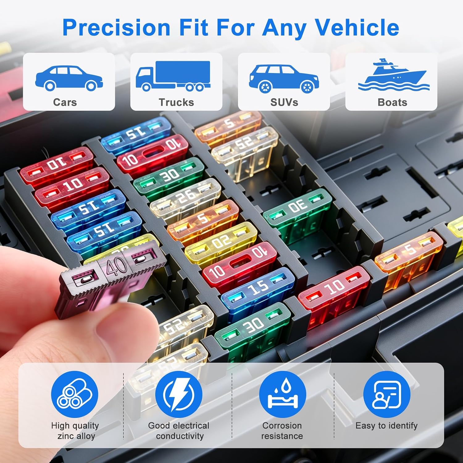 Detalle 2 de Eoppen Automotive Fuse Assortment Kit, 360-Piece