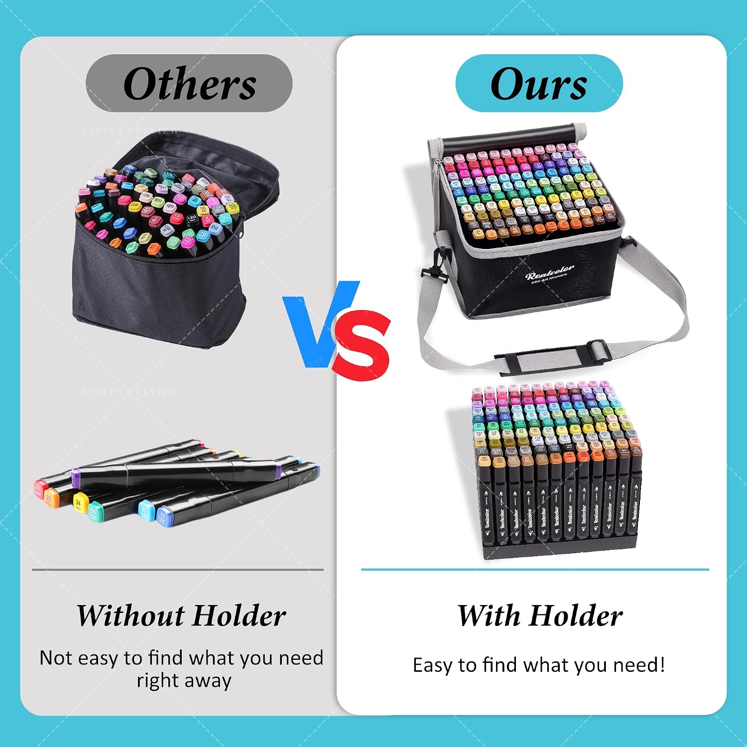 Thumbnail 6 de Realcolor 168 Alcohol Markers Set: Dual Tip Art Markers for Drawing, Sketching and Crafting