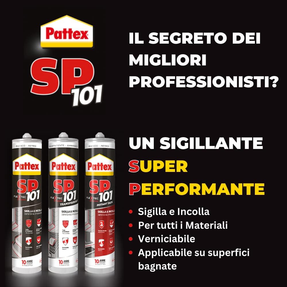 Thumbnail 4 de Pattex SP10 sigillante liquido multimateriale, 280 ml – sigilla e incolla interno/esterno (Flextec, nero)