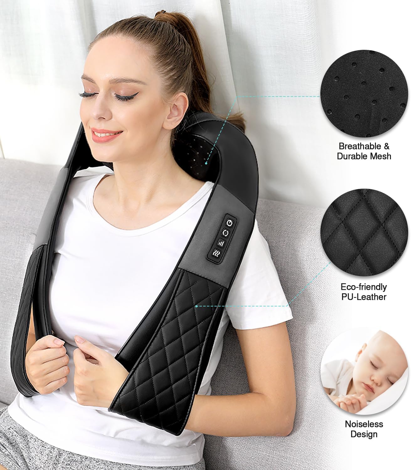 Detalle de WOQQW Shiatsu Back and Neck Massager with Heat