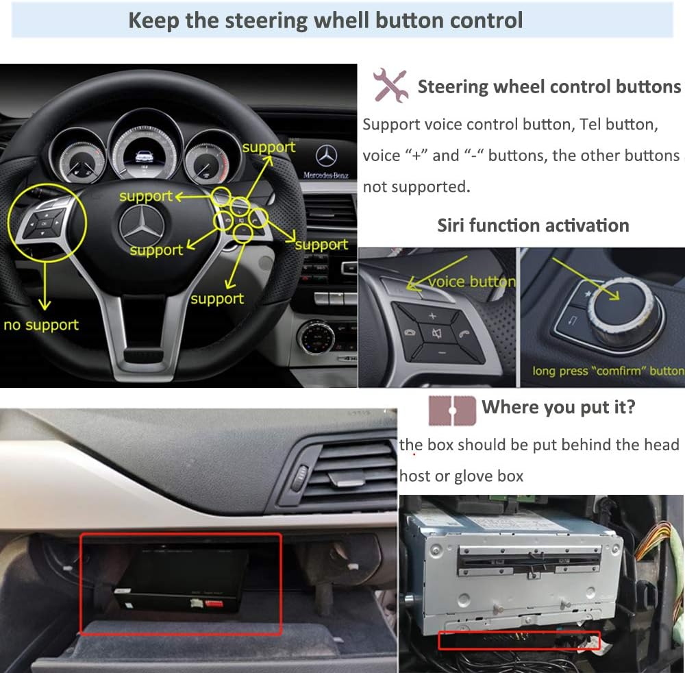 Thumbnail 5 de Road Top décodeur CarPlay pour Mercedes Classe C / GLC (2015-2018) : CarPlay sans fil, Android Auto et MirrorLink