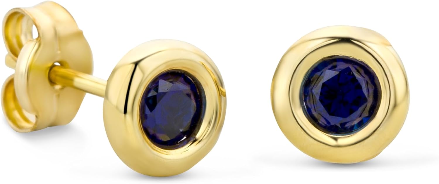 Detalle de Orovi Orecchini donna 9Kt Oro Giallo/Oro Bianco con Rubini/Smeraldi/Zirconi/Zaffiri – ipoallergenici, scatola portagioie