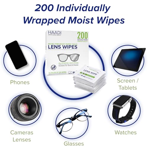 Detalle de HAADI Lens Cleaning Wipes 200