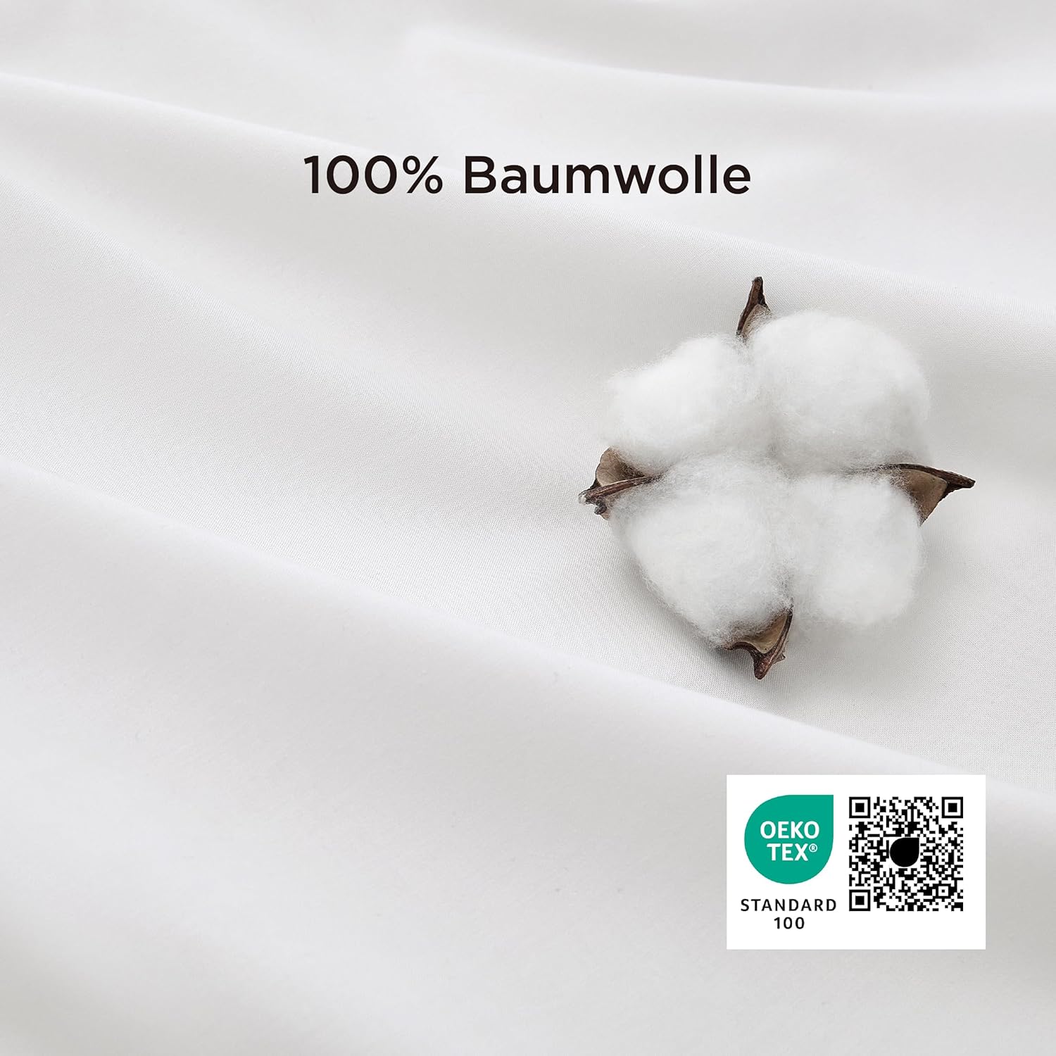 Thumbnail 2 de BEDSURE Bettwäsche-Set 220x240 cm aus Baumwolle (3-teilig, Weiß) mit Reißverschluss