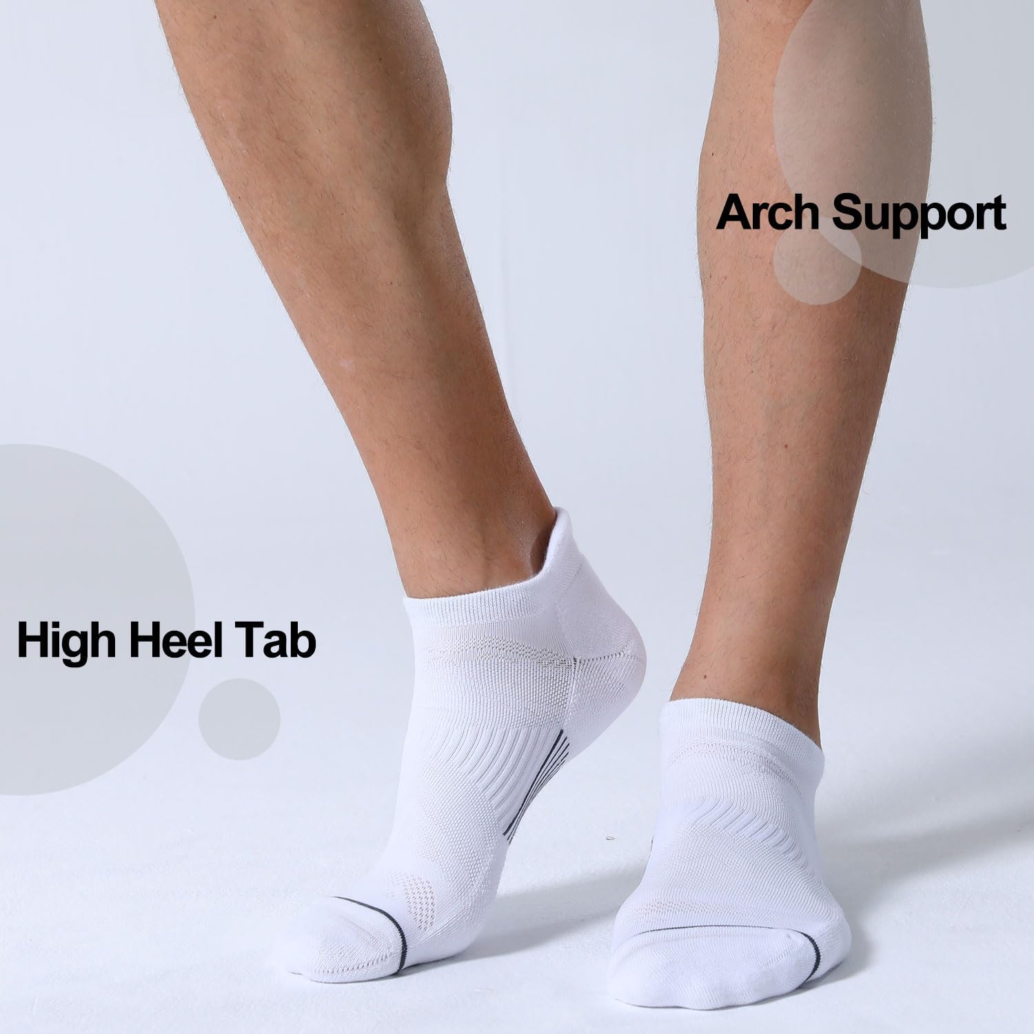 Thumbnail 2 de FITRELL 6-Pack Men's Ankle Running Socks: Low-Cut Cushioned Athletic Socks