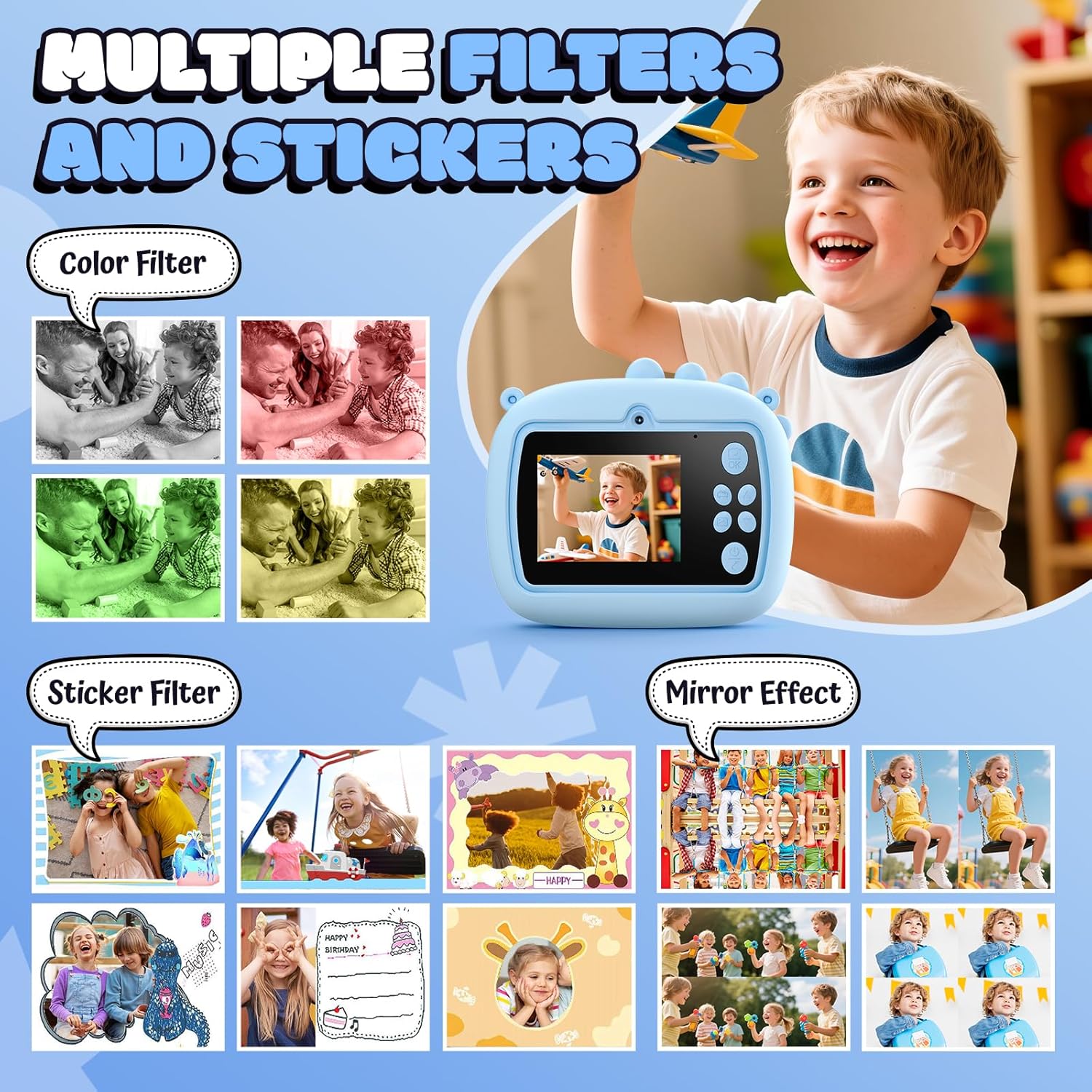 Detalle 2 de YOZISS Kids Camera Instant Print: 1080P HD Fun with Instant Photo Printing