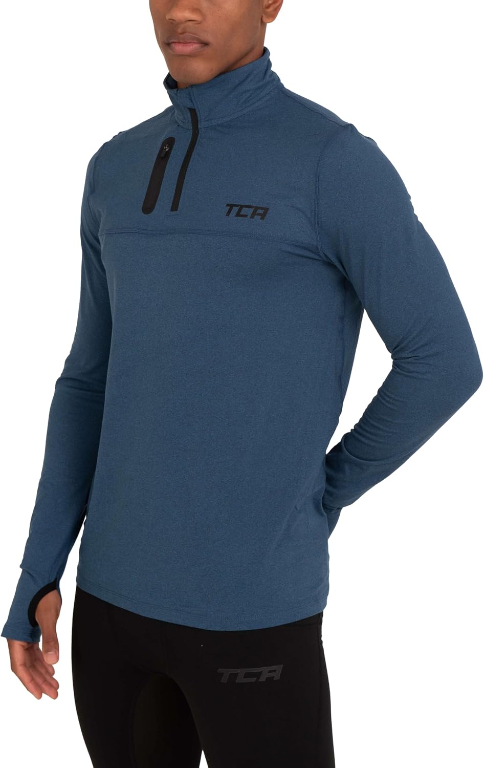 Detalle 2 de TCA Haut Running Homme Hiver Quickdry Fusion Pro à fermeture mi-poitrine