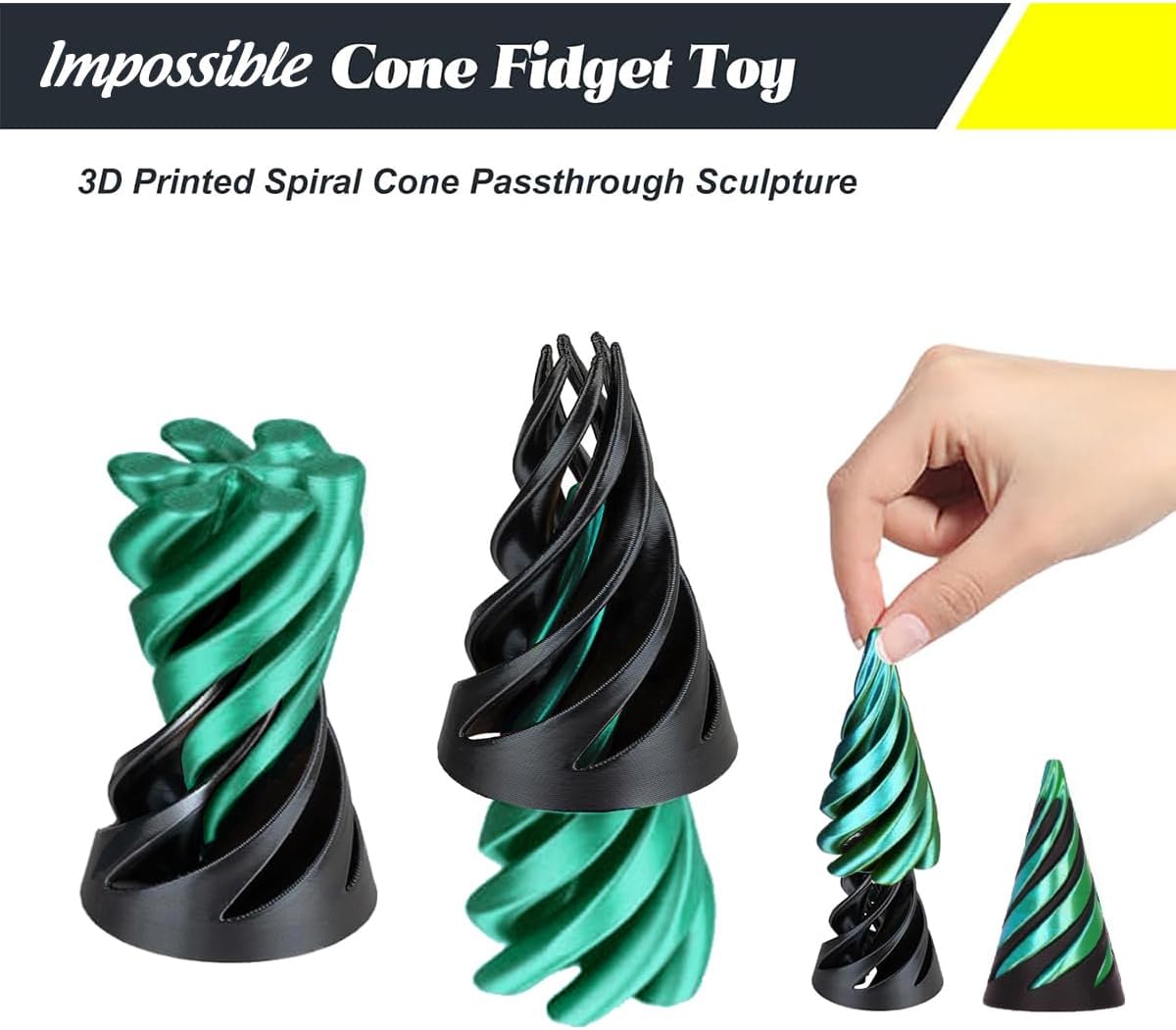 Detalle 2 de Impossible Cone 3PCS spiral fidget toy