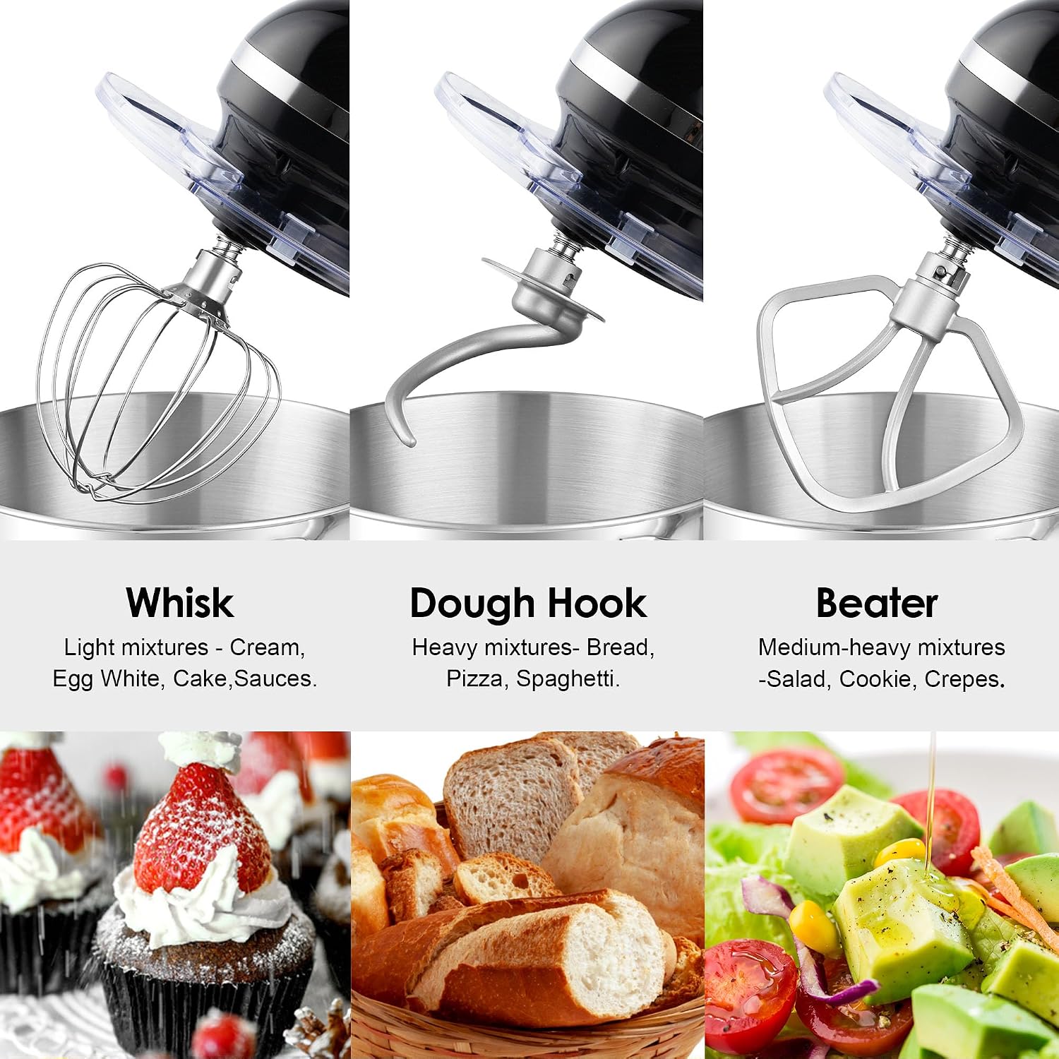 Detalle de Aucma Stand Mixer 6.5-Quart